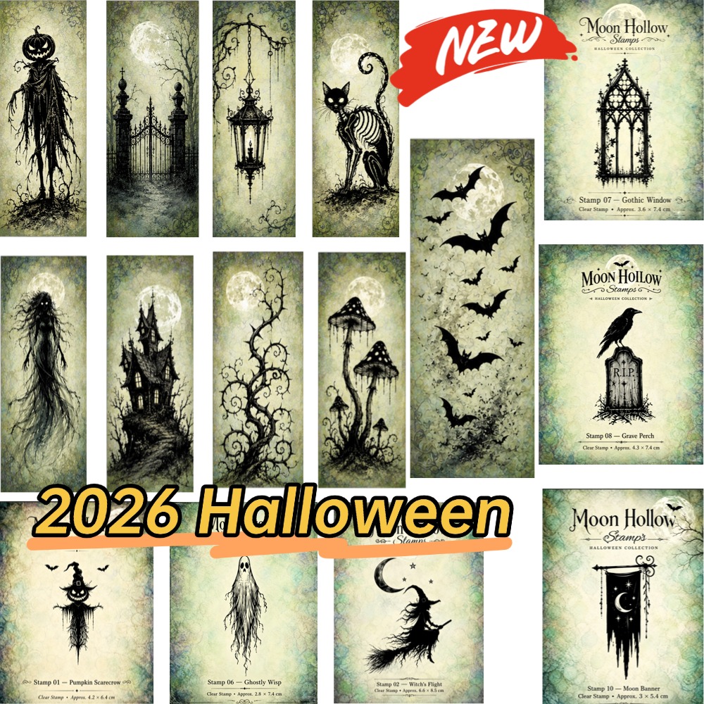Clear Silicone Stamps For Card Making - Coleção de cápsulas com bordas de