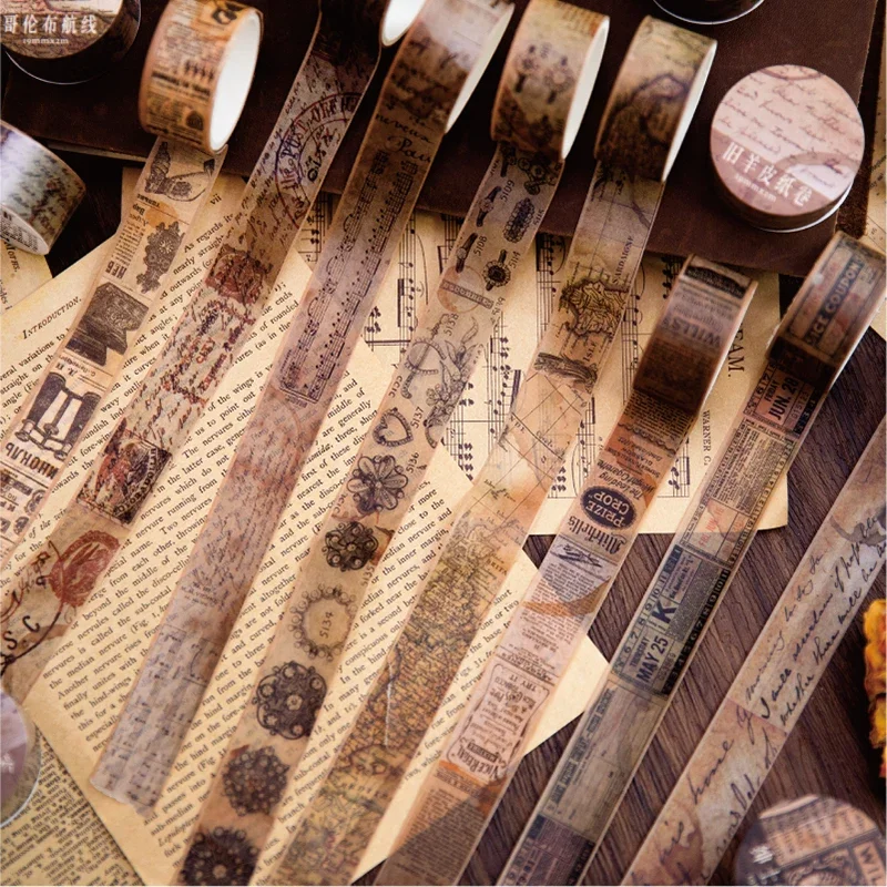 Vintage Junk Journal Scrapbooking Paper - Adesivo Vintage Washi Paper Tapes, Lixo