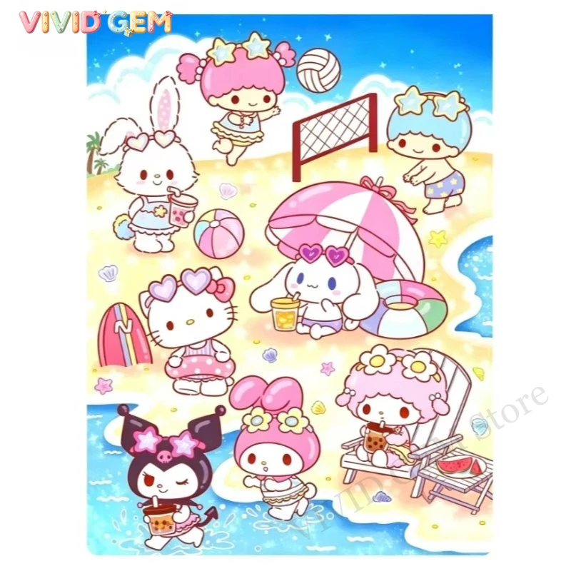 5D Diamond Painting Kit Full Drill - VIVID GEM Sanrio 5D DIY Pintura
