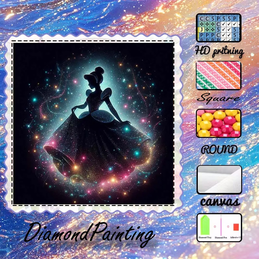 5D Diamond Painting Kit Full Drill - 1 peça - 5D-DIY - Tecido