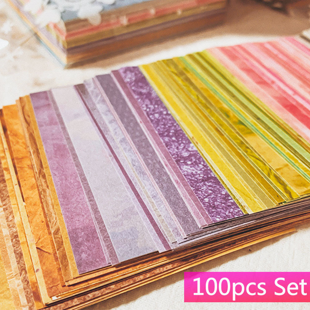 Vintage Junk Journal Scrapbooking Paper - 100 pçs textura colorida fundo artesanato