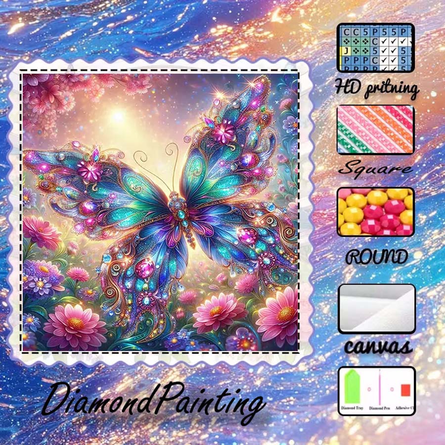 5D Diamond Painting Kit Full Drill - 1 peça de tecido flocado 5D