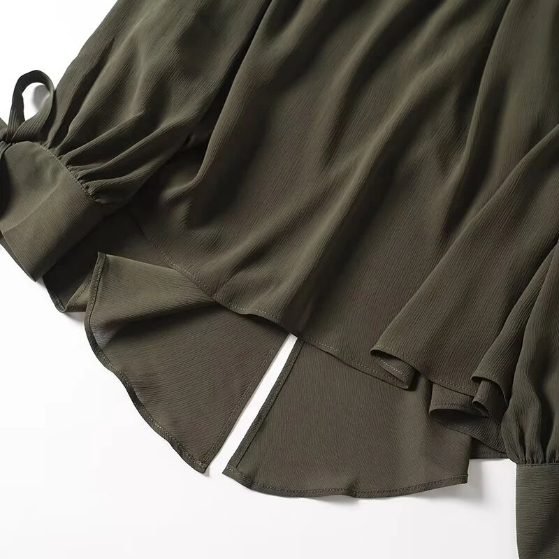Embroidery - Camisas Femininas Estilo Francês 2025 Verde