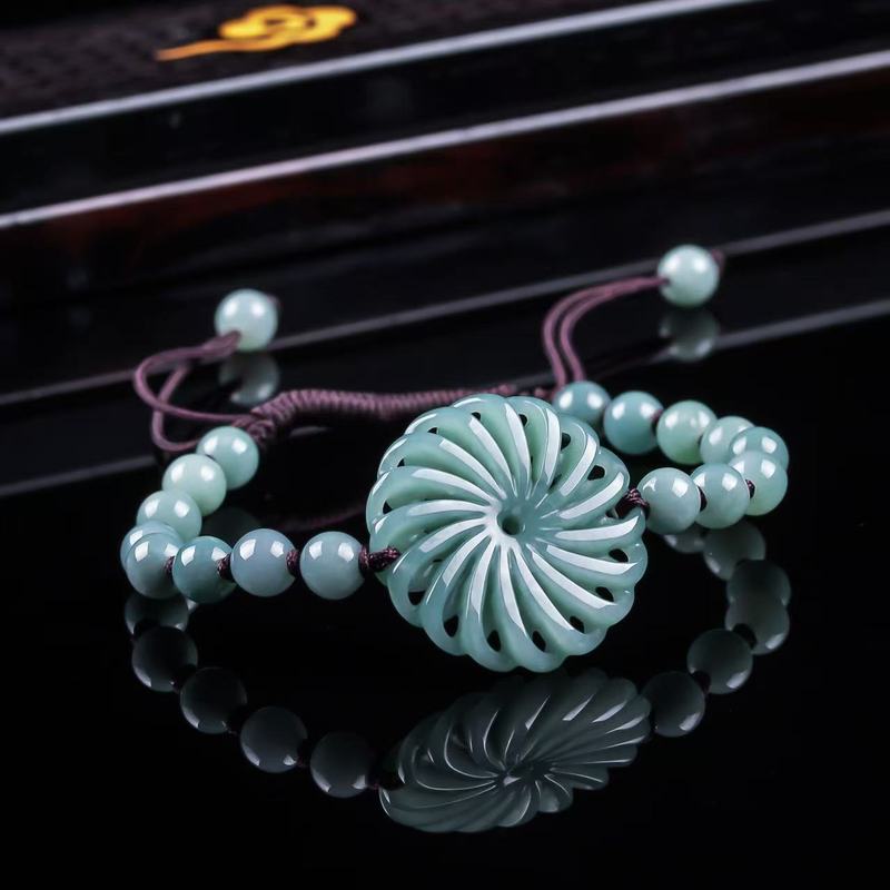 Beading - Pulseira de Contas Redondas de Jadeíta