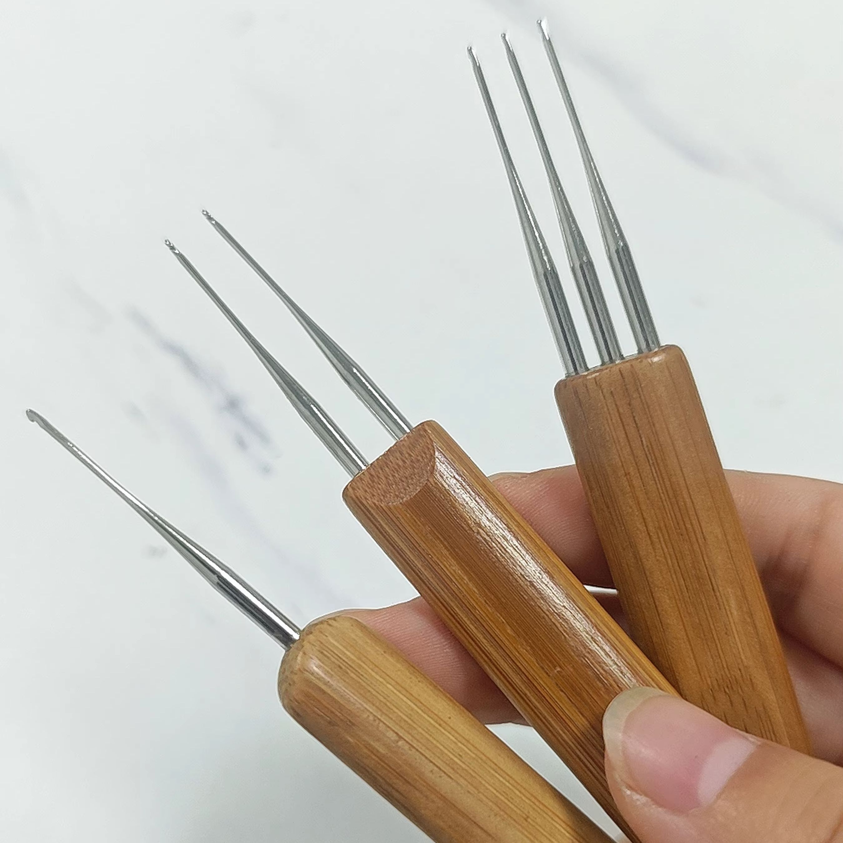 Wooden Crochet Hooks Ergonomic Handle - Agulhas de Crochê Ergonômicas com Cabo