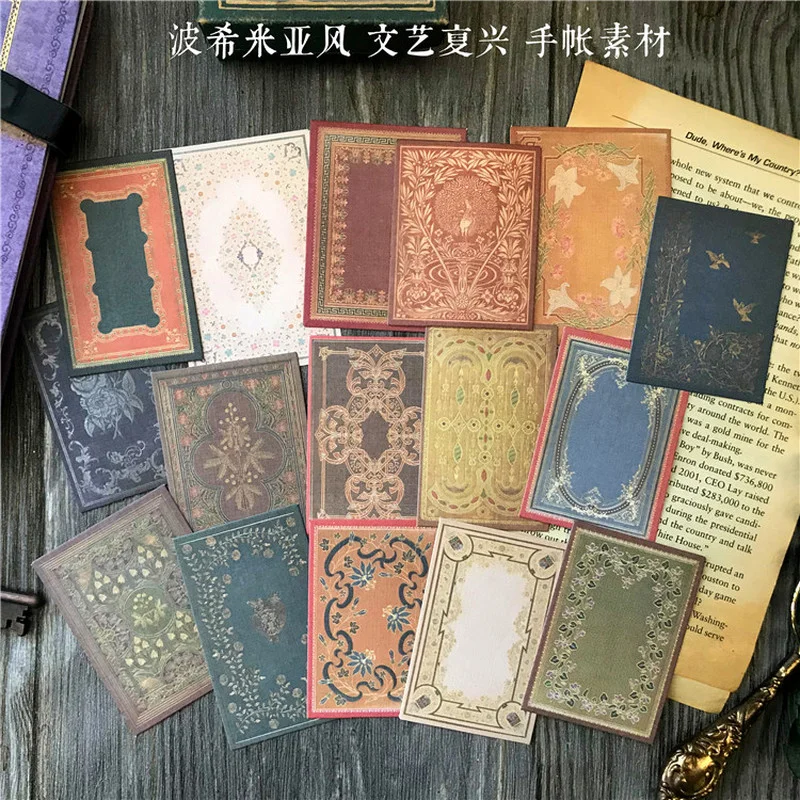 Vintage Junk Journal Scrapbooking Paper - 16 Peças de Papel Artesanal Vintage