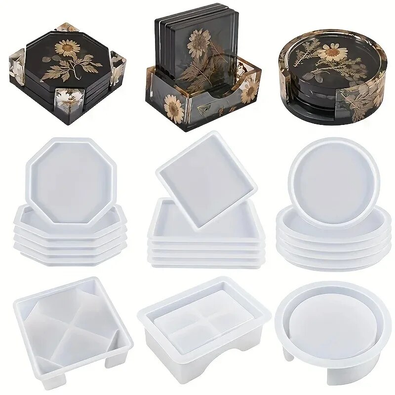 Silicone Epoxy Resin Molds Set - Conjunto de moldes de resina de