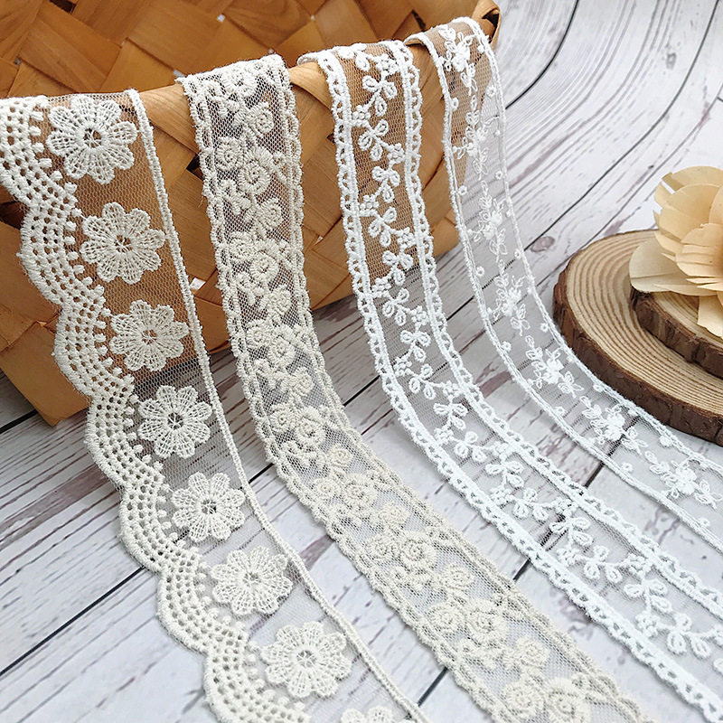 Cotton Embroidery Thread Skeins - 3 jardas/lote bordado branco bege fio