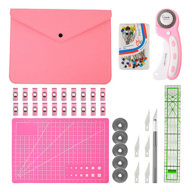 Rotary Cutter For Fabric 45Mm - Rotary Cutter Set, Kit Quilting Rosa