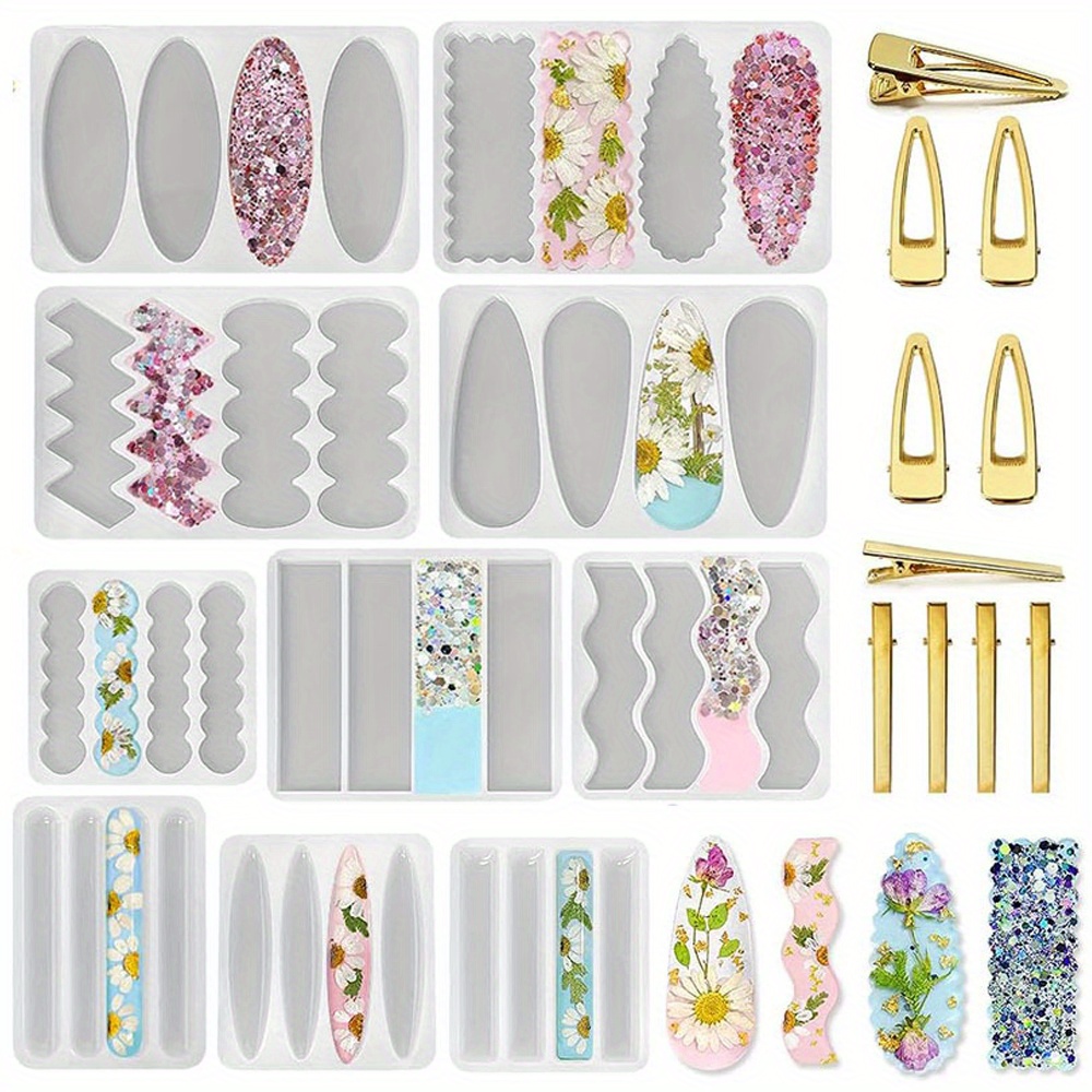 Um conjunto de 10 moldes de si - Silicone Epoxy Resin Molds Set avaliação e preço