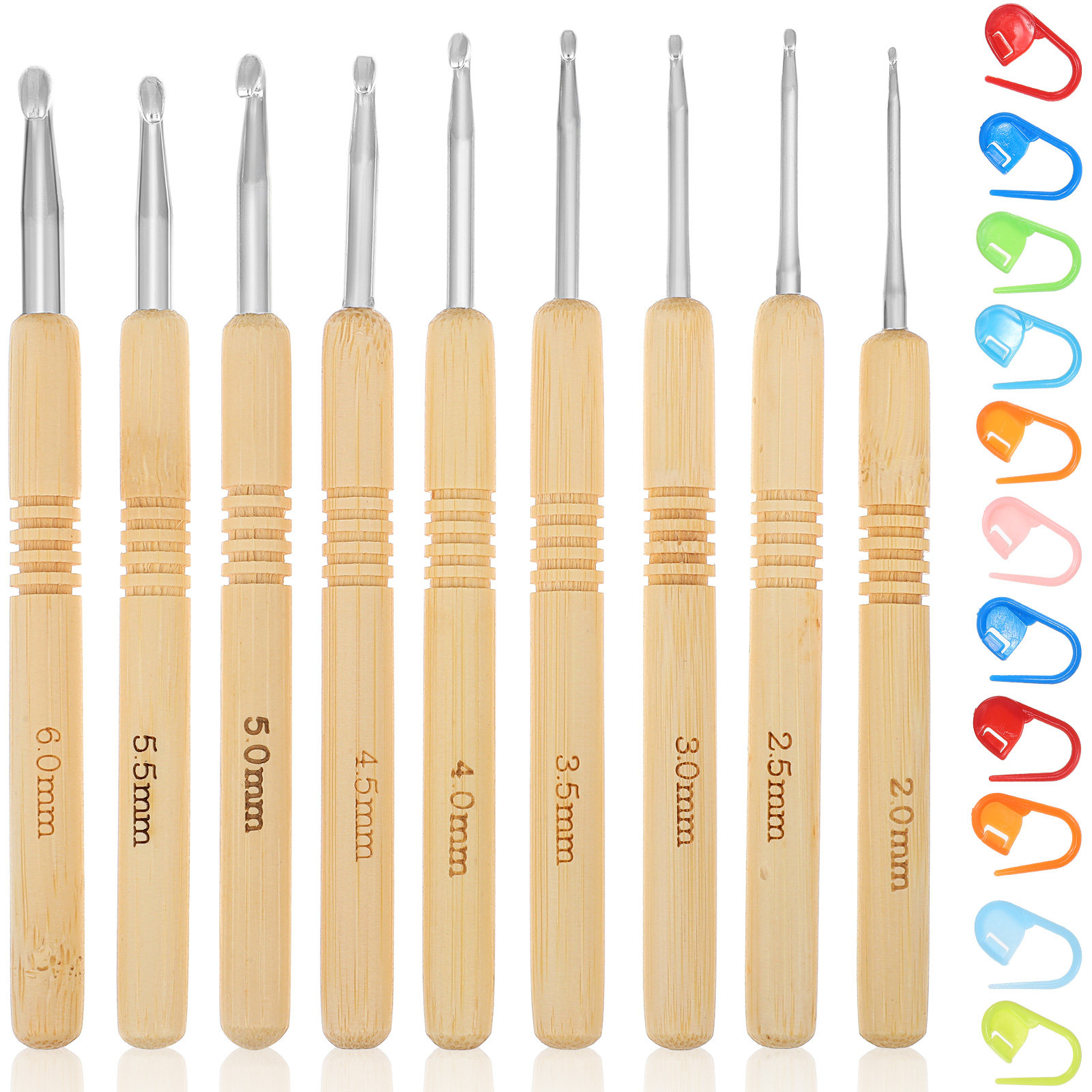 Conjunto de Agulhas de Crochê  - Wooden Crochet Hooks Ergonomic Handle avaliação e preço