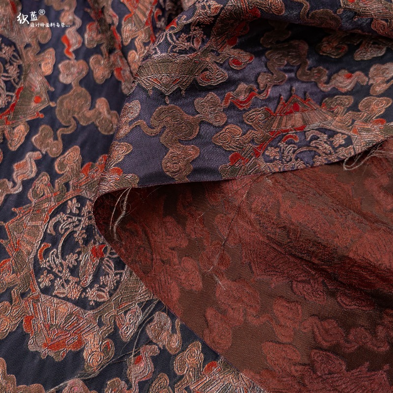Tecido Jacquard Floral Roxo Ve - Sewing avaliação e preço