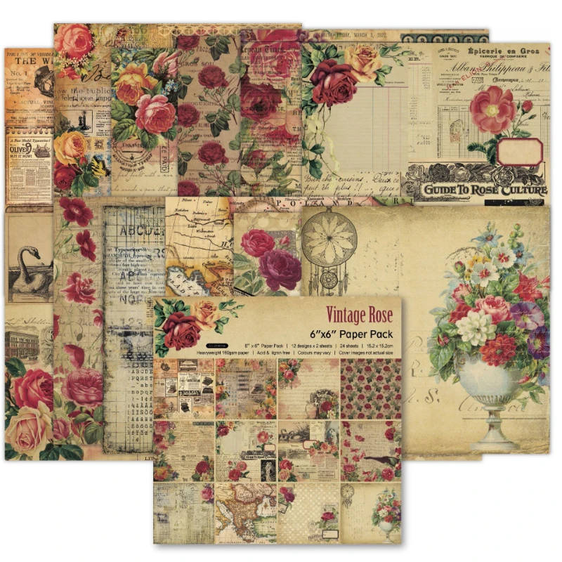 Pad Scrapbook vintage com padr - Vintage Junk Journal Scrapbooking Paper avaliação e preço