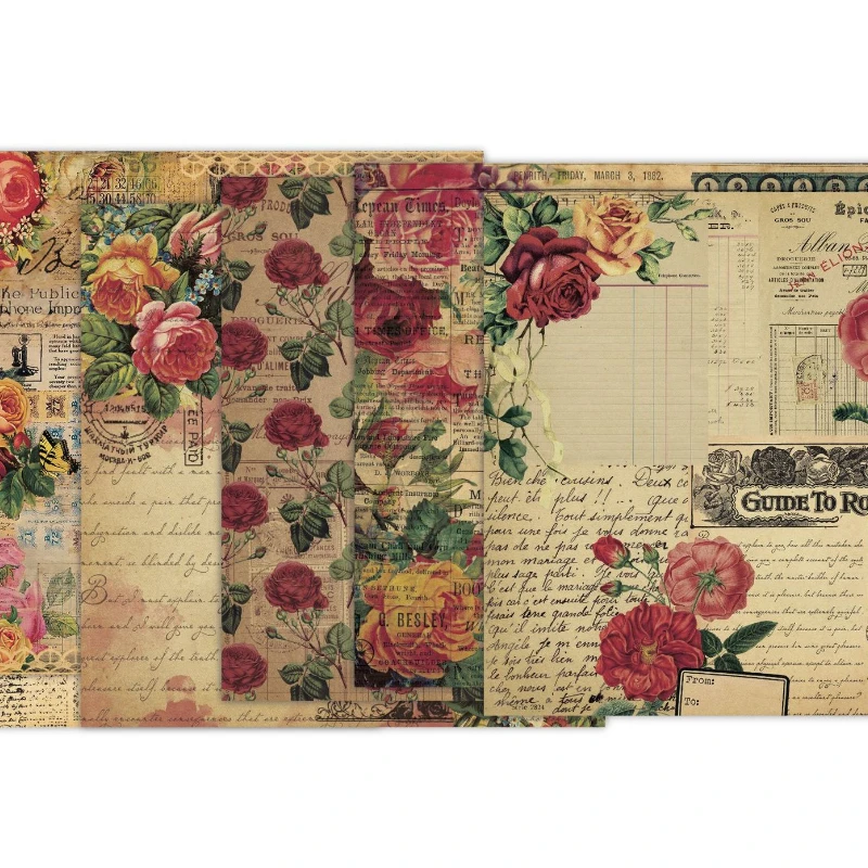 Pad Scrapbook vintage com padr - Vintage Junk Journal Scrapbooking Paper avaliação e preço
