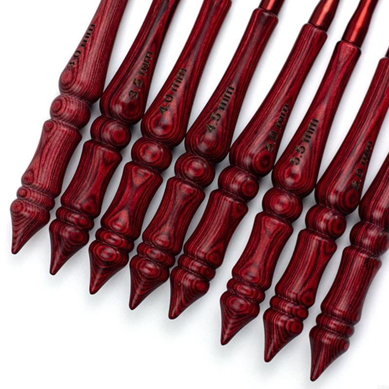 Gancho crochê com 8 peças, erg - Wooden Crochet Hooks Ergonomic Handle avaliação e preço