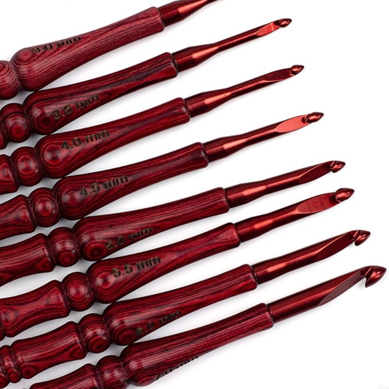 Gancho crochê com 8 peças, erg - Wooden Crochet Hooks Ergonomic Handle avaliação e preço
