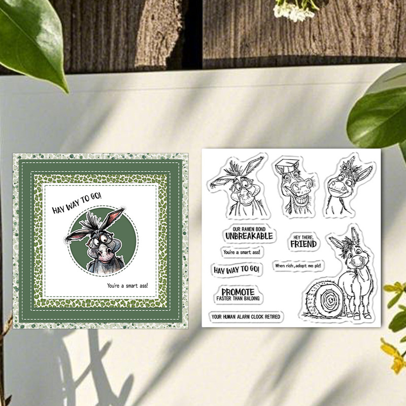 Carimbo transparente de burro  - Clear Silicone Stamps For Card Making avaliação e preço