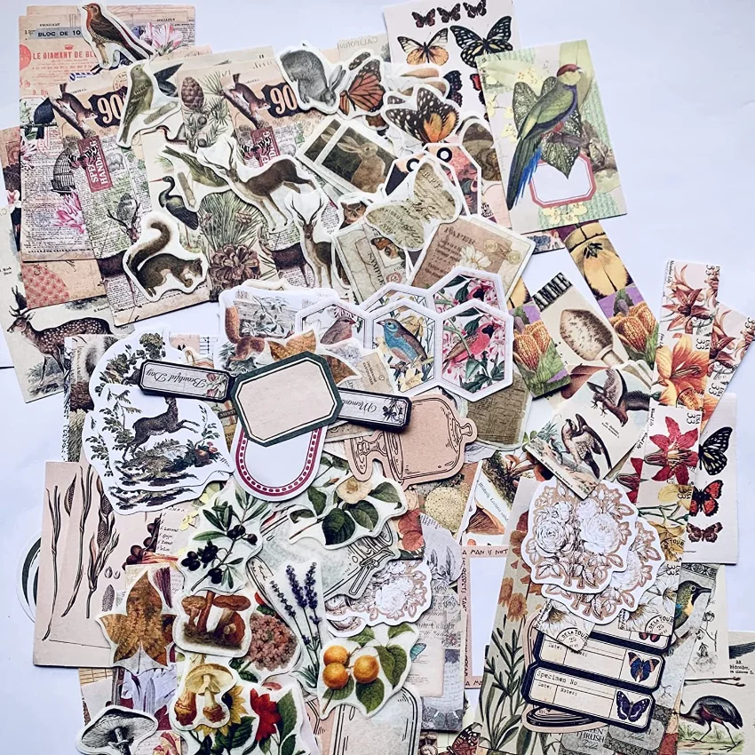 Adesivos Vintage para Diário E - Vintage Junk Journal Scrapbooking Paper avaliação e preço