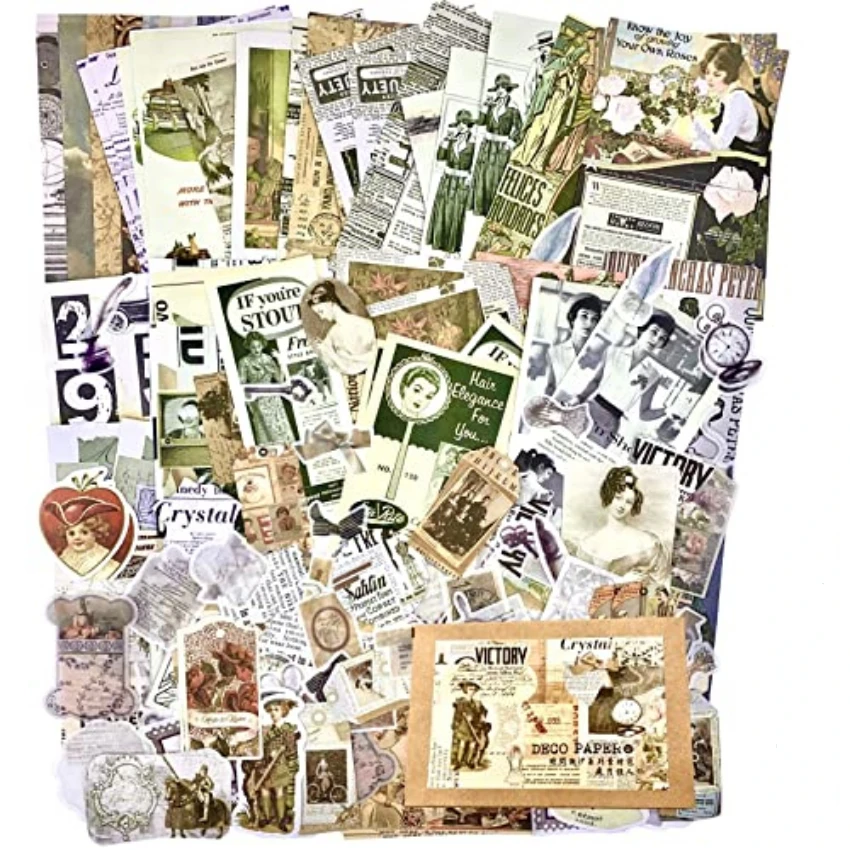 Adesivos Vintage para Diário E - Vintage Junk Journal Scrapbooking Paper avaliação e preço