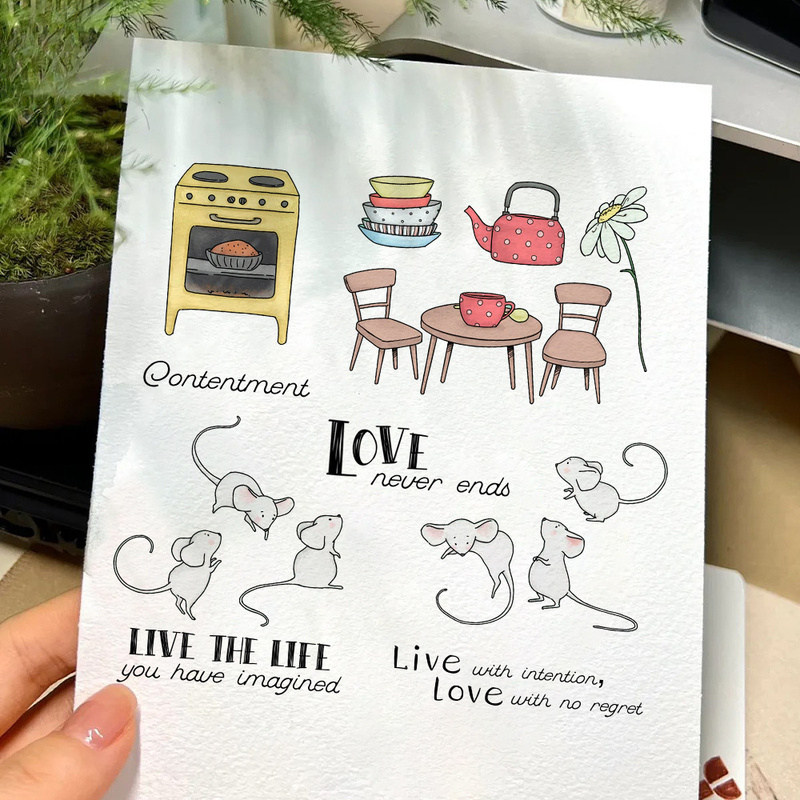 Suncraft Little Mouse & Kitche - Clear Silicone Stamps For Card Making avaliação e preço