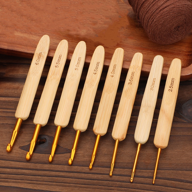 Ganchos de crochê com cabo de  - Wooden Crochet Hooks Ergonomic Handle avaliação e preço