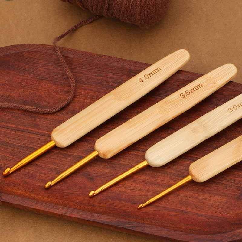 Ganchos de crochê com cabo de  - Wooden Crochet Hooks Ergonomic Handle avaliação e preço