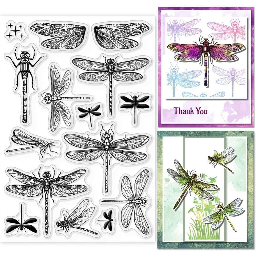 Libélula selos claros para diy - Clear Silicone Stamps For Card Making avaliação e preço