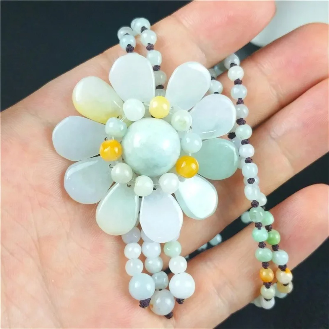 Certificado jade birmanês gira - Beading avaliação e preço