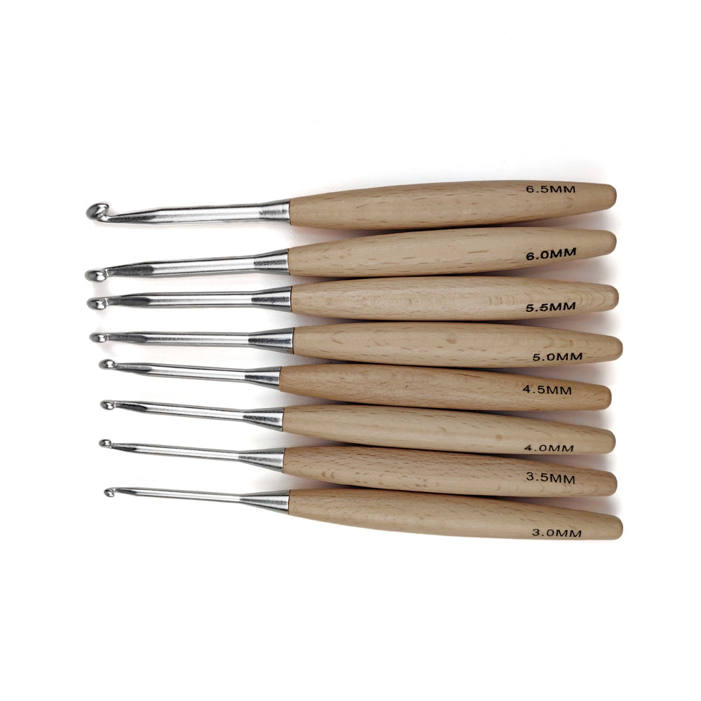 8 ganchos de crochê de madeira - Wooden Crochet Hooks Ergonomic Handle avaliação e preço