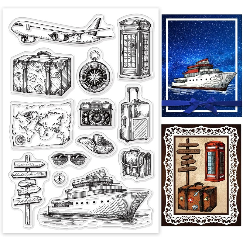 Silicone Clear Travel Stamp pa - Clear Silicone Stamps For Card Making avaliação e preço