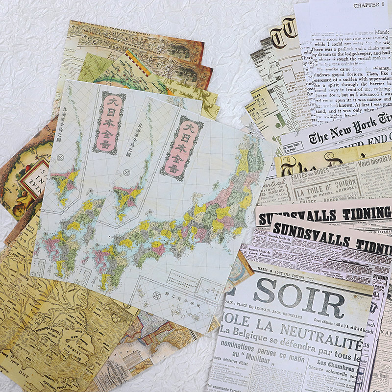 30 peças mapa antigo letras de - Vintage Junk Journal Scrapbooking Paper avaliação e preço