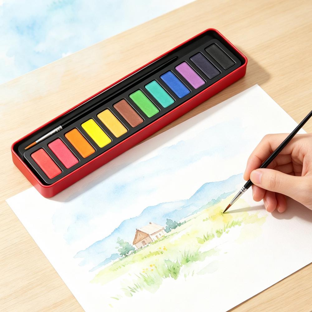 Conjunto de Tintas Aquarela Po - Watercolor Paint Set Solid Pigment avaliação e preço