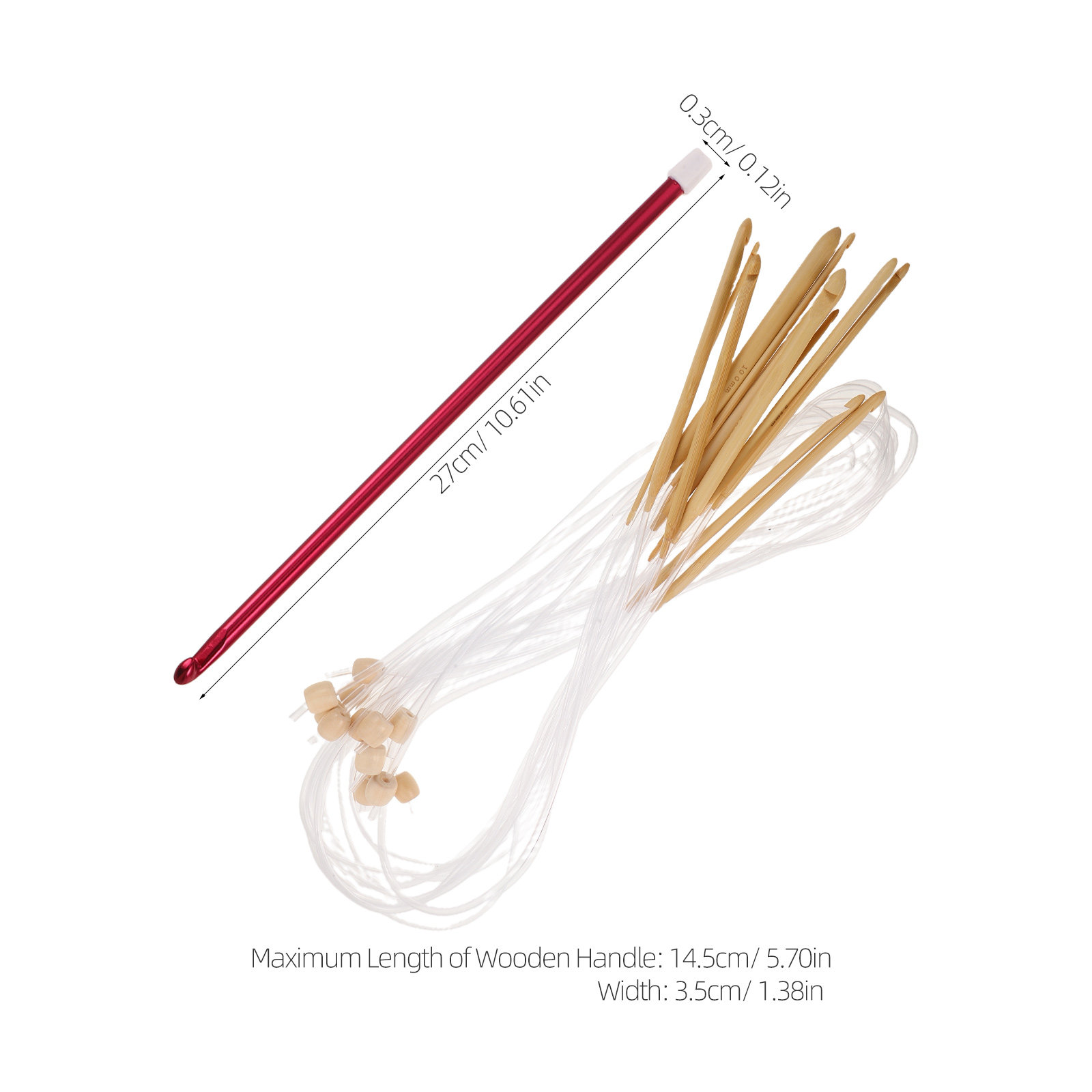 Conjunto de Agulhas de Crochê  - Wooden Crochet Hooks Ergonomic Handle avaliação e preço
