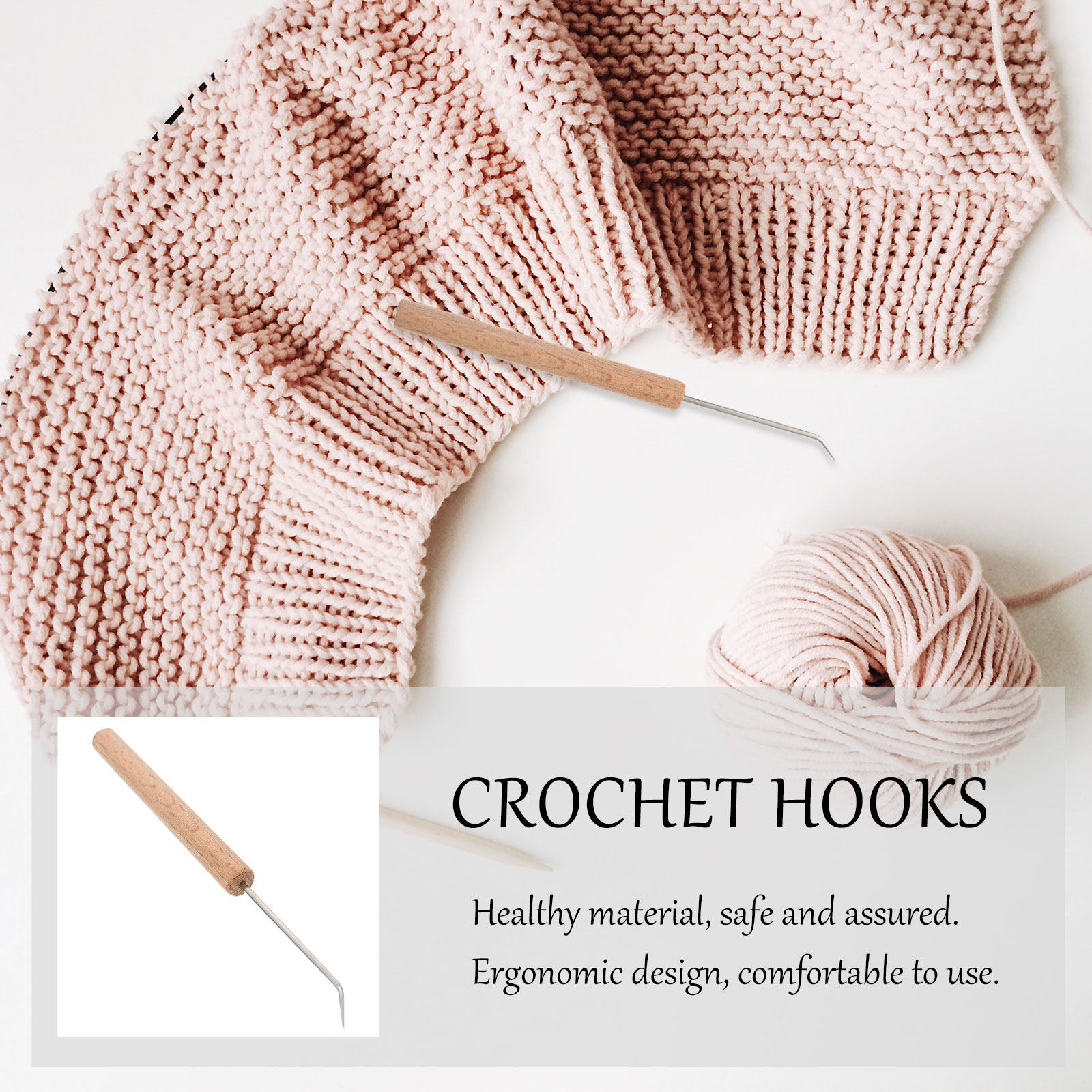 Conjunto de 1 agulha de crochê - Wooden Crochet Hooks Ergonomic Handle avaliação e preço