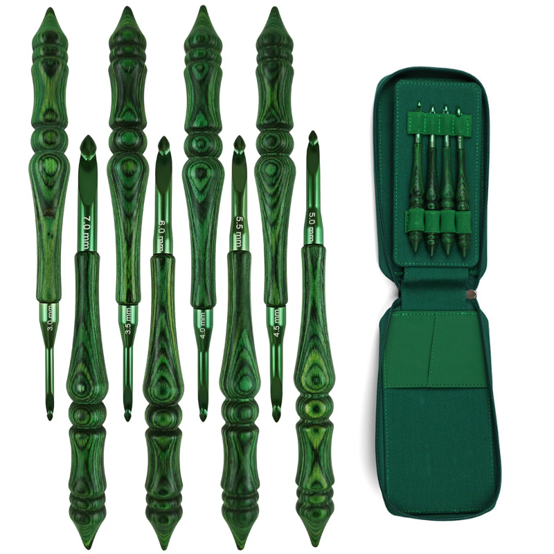 Conjunto de 8 Agulhas de Croch - Wooden Crochet Hooks Ergonomic Handle avaliação e preço