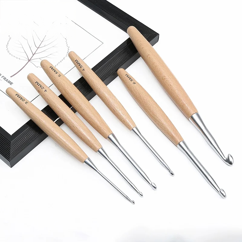 1/11 peças Agulhas de Crochê c - Wooden Crochet Hooks Ergonomic Handle avaliação e preço