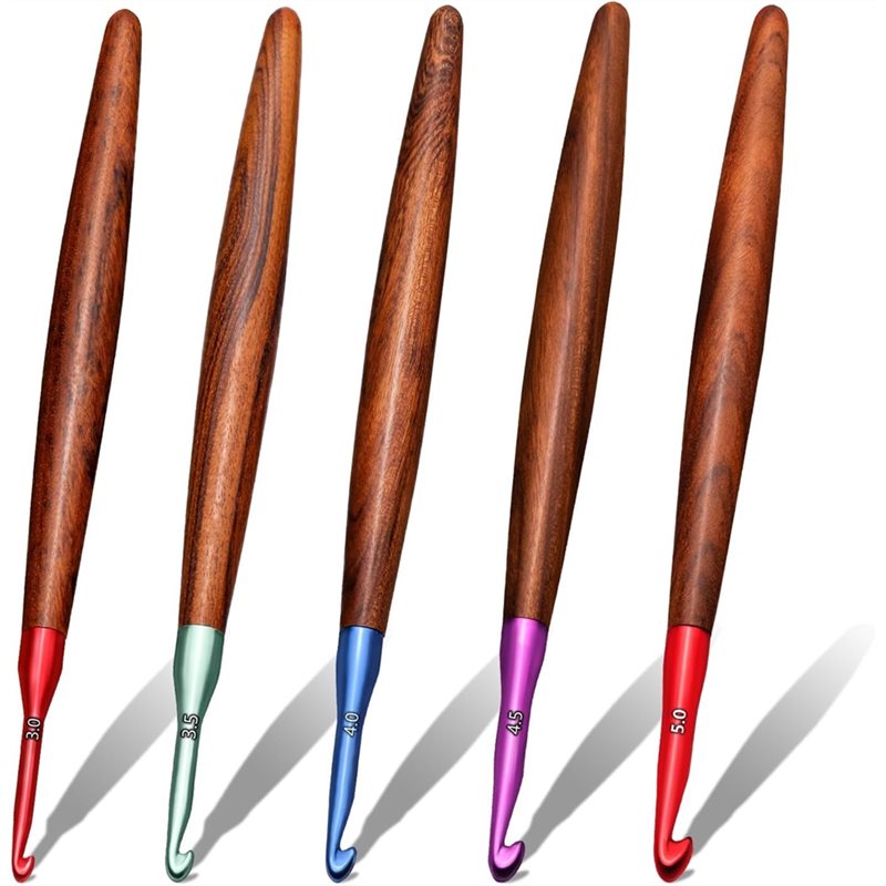【ÚLTIMA OPORTUNIDADE】Conjunto  - Wooden Crochet Hooks Ergonomic Handle avaliação e preço